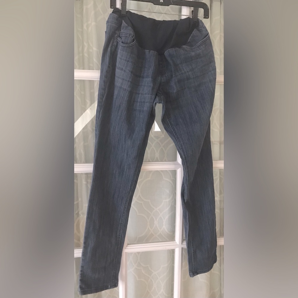 Motherhood Maternity size L over-the-belly maternity jeans pants in medium wash